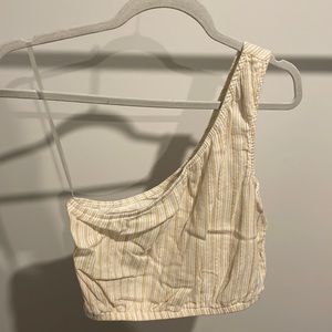 American Eagle one shoulder striped crop top